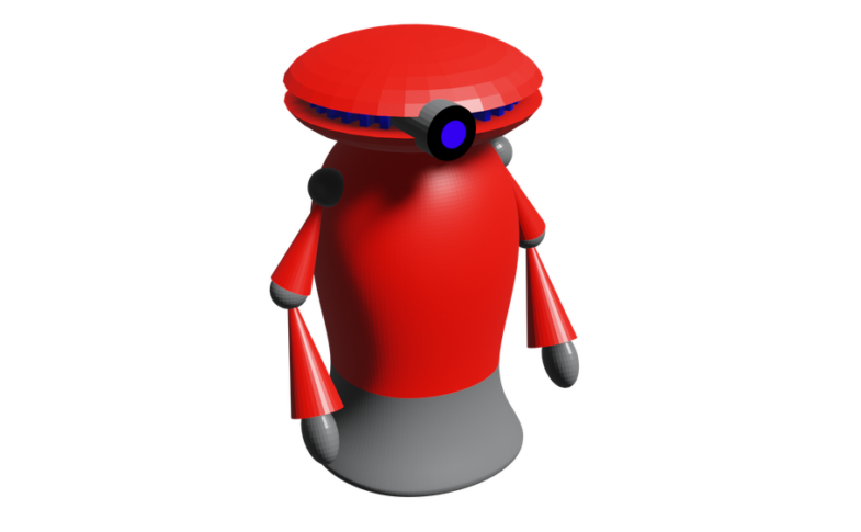 Robo futurista em animacao 3D representando automacao e IA